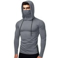 thumbnail image 2 of hotojiny Men's Performance Fishing Hoodie Shirt Fashion UPF 50+ Sun Protection Long Sleeve Muscle Shirts with Mask, 2 of 7