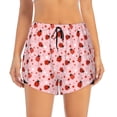 thumbnail image 2 of Pofeuu flowers and ladybugs Print Women's Athletic Shorts Running Workout Shorts Tummy Control Quick Dry Gym Shorts with Pockets Double layer sports shorts-Medium, 2 of 7