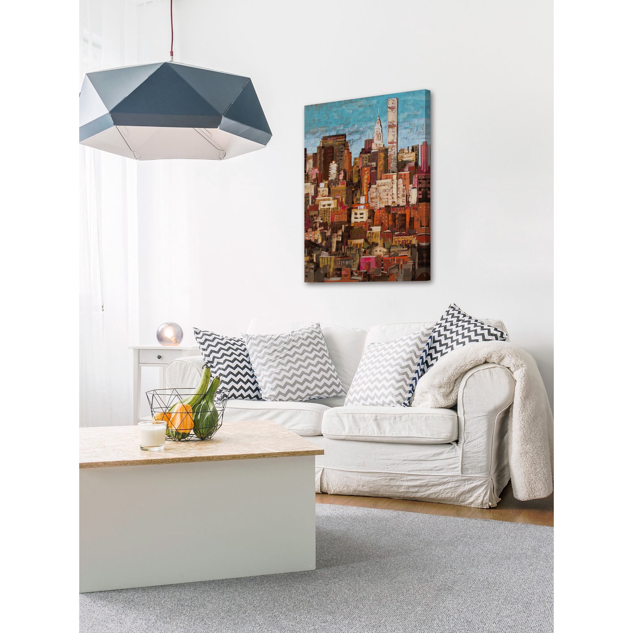 "Skyline New York City 1" Painting Print on Wrapped Canvas