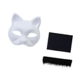 thumbnail image 2 of Kit de máscara de gato DIY, suministros para fiestas, manualidades, máscara de gato en blanco para disfraces de carnaval Negro, 2 of 9