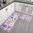 thumbnail image 2 of Purple Gothic Cat Crystal Pattern Kitchen Rugs Sets Of 2,Anti Fatigue Kitchen Mat Rugs Non Slip Washable,Decorative Kitchen Floor Mats for Kitchen,Sink,Laundry,17"x30"+17"x47", 2 of 7