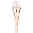 thumbnail image 3 of ANGARA Japanese Akoya Cultured Pearl Triple Split Shank Ring in 14K Rose Gold for Women | June Birthstone, Birthday, Anniversary, Jewelry Gift for Women | Pearl Ring, 3 of 8