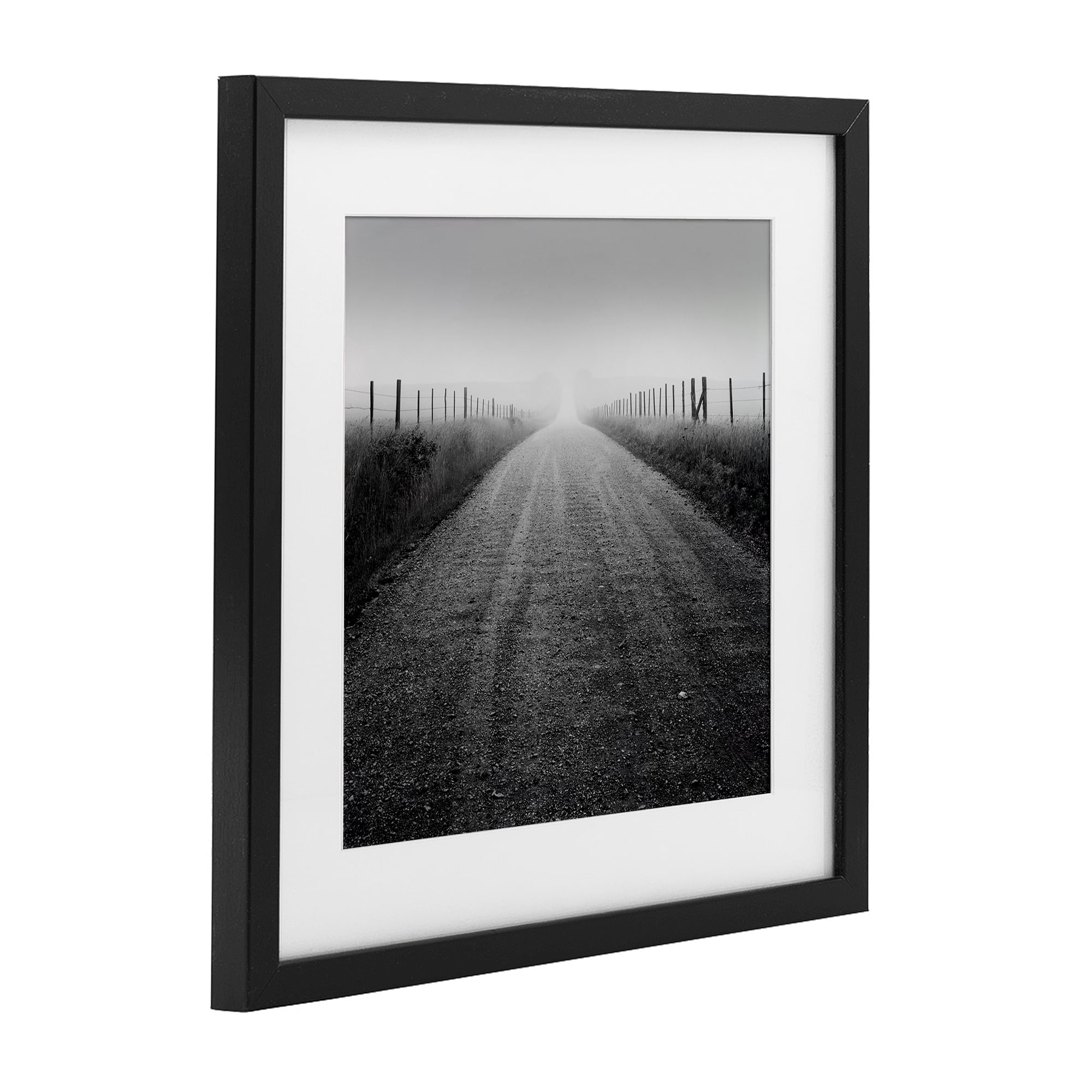 Stupell Industries Country Road in Morning Mist Black Framed Print Under Glass, design by Chip Forelli