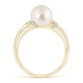 thumbnail image 2 of Angara South Sea Cultured Pearl Ring with Pave-Set Diamonds in 14K Yellow Gold for Women | June Birthstone Jewelry for Her, 2 of 8