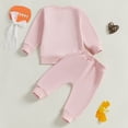 thumbnail image 3 of Kiijoy Newborn Girls Outfits Bow Print Sweatshirt Sweatpants Casual Sweatsuit, Sizes 0-6M, 3 of 7