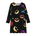 thumbnail image 4 of Odeerbi Kids Girls Halloween Dresses Role Play Stage Performance Dress Outfits Long Sleeve Stretchy Dress A Line Twirly Skater School Recital Dress Yellow, 4 of 4