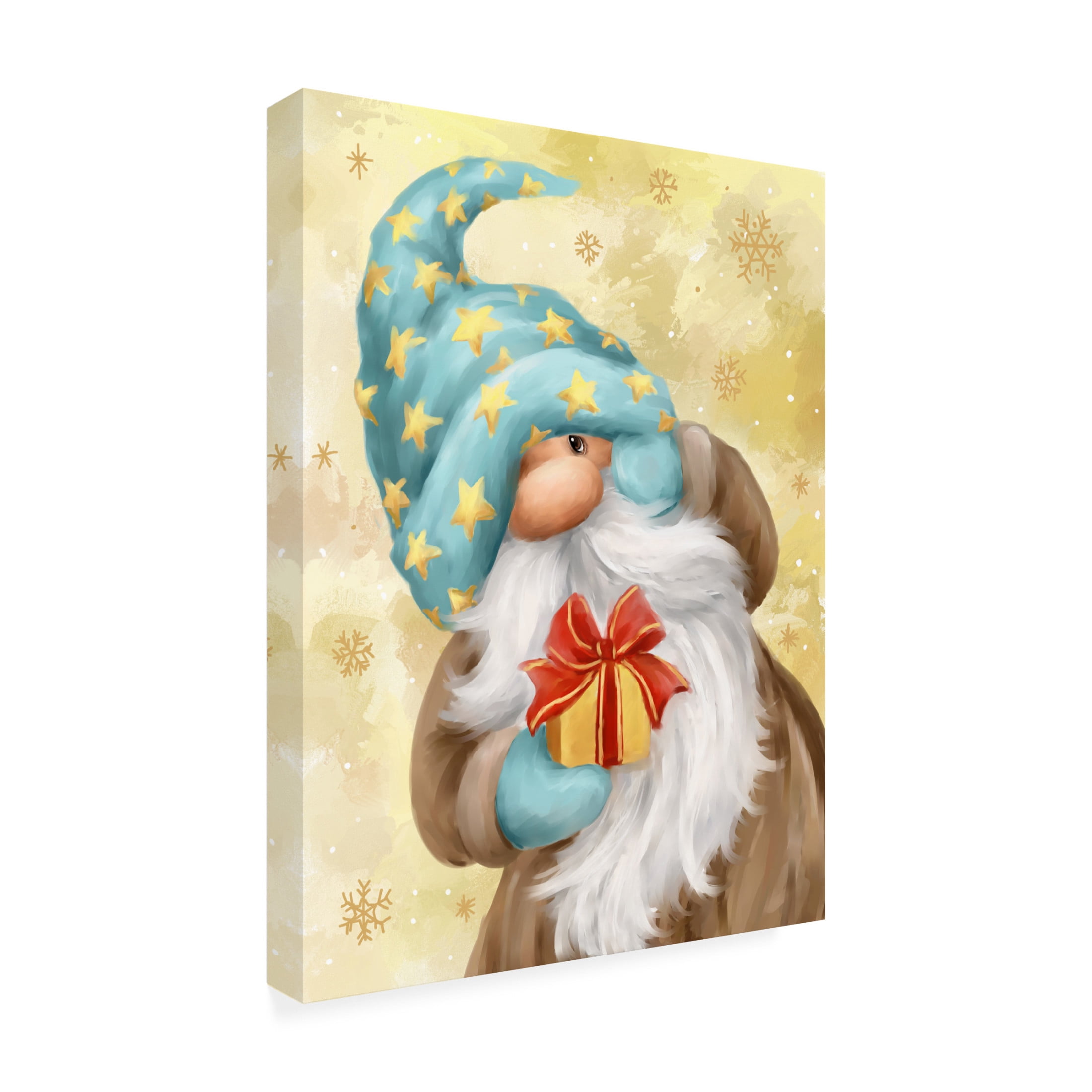 Canvas Wall Art - MAKIKO 'Christmas Gnome' Wall Art for Living Room, Bedroom, or Office Décor by Trademark Fine Art - 35 x 47 Inches