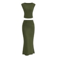 thumbnail image 1 of Conjunto de Falda PRETTYGARDEN Top Corto Fruncido Maxi Verde Militar XL, 1 of 8