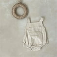 thumbnail image 2 of ASFGIMUJ Baby Rompers Girl Sleeveless Pocket Summer Autumn Romper Bodysuit Clothes Bodysuit Baby Girl Beige 0 Months-6 Months, 2 of 4