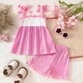 thumbnail image 5 of TOWED22 Toddler Girl Baby 2 Piece Adorable Clothing Sets Sleeveless Tee and Shorts Lovely Summer Outfits Tank Tops Casual with Pockets(Pink,2-3 Y), 5 of 9