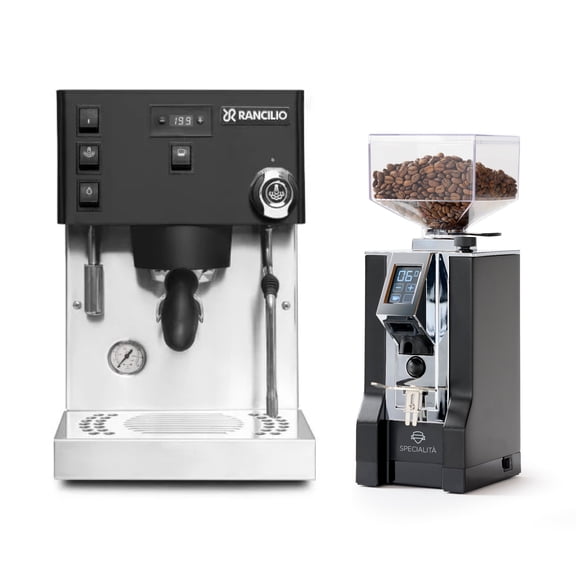 Rancilio Silvia Pro X Espresso Machine Bundle w/ Eureka Specialita Espresso Grinder (Black)