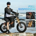 thumbnail image 6 of Electric Dirt Bike for Adults,Peak 3000W 43MPH,60V 35AH,Max 100Miles Electric Motorcycle,20’’ Fat Tire ,Full Suspension Mountain Bike UL2849, 6 of 7