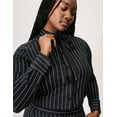 thumbnail image 2 of Mrs Momma Bear Long-Sleeve Oxford Athleisure Black, Striped Night Top (Women's), 2 of 11