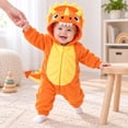thumbnail image 6 of JIAYUE Baby Hooded Jumpsuit Cozy Fuzzy Cute Dinosaur Design Romper Long Sleeve Zip-Up Clothes for Casual Wear, 6 of 7