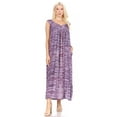 thumbnail image 5 of Sakkas Adele Sequin Embroidered Scoop Neck Sleeveless Dress / Cover Up - Purple - One Size Regular, 5 of 5