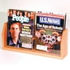 2 Pocket Countertop Magazine Display in Light Oak