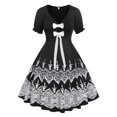 thumbnail image 1 of Talla grande Bowknot Tribal Print Flare Vestido Rosegal vestidos vintage tallas grandes, 1 of 5