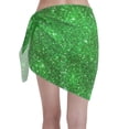 thumbnail image 2 of Kll Green Glitter Print Women'S Sarong Coverups Short Bathing Suit Wrap Skirt Beach Wrap Swimsuit Cover Ups, 2 of 6