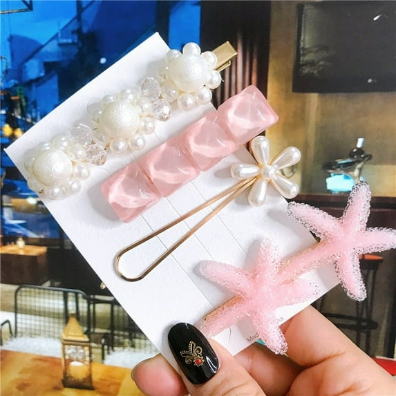 4pcs/set Women's Hair Accessories, Simulated Pearl Hair Clips