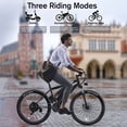 thumbnail image 4 of Electric Bike for Adults, 27.5" E-Mountain Bike, Lockable Suspension Fork, 500W Power Motor, 48V/10.4AH, 19.8 MPH, 21 Speed, UL2849 Certified, White, 4 of 7