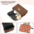 thumbnail image 5 of SCRAWLGOD Leaf Print Brown Orange Crossbody Bags for Women, Lightweight Stain Resistant Purses for Women, Waterproof Cross Body Handbags with PU Leather, Travel Shoulder Bag, 5 of 7