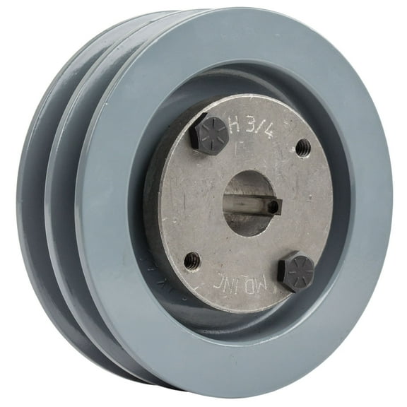 2AK46H Cast Iron 4.5" Dual Groove Pulley 2 Belt A Section 4L with 3/4" Sheave Bushing