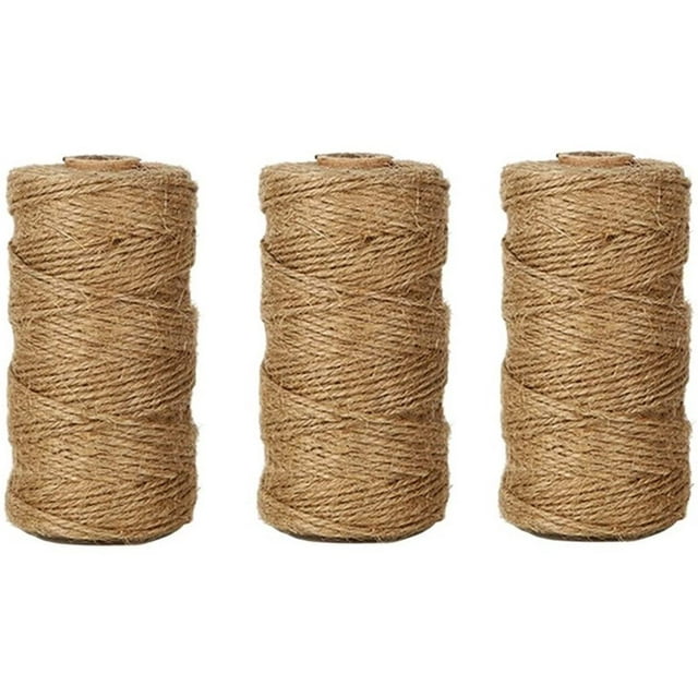 KINGLAKE Cordel de yute natural de 328 pies El mejor cordel de regalo para manualidades Cordel de Navidad Cordel de embalaje duradero