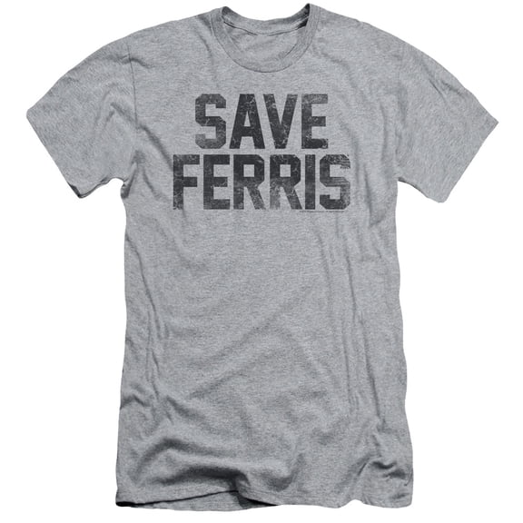 Ferris Bueller Save Ferris Adult 30/1 T-Shirt Athletic Heather