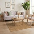 thumbnail image 3 of ODIKA 4'x6' Washable Area Rug Warm Beige Floral Elegance Intricate Borders Classic Garden Motif Design, for Dorm Room, Small Living Stain Resistant Low Profile, Easy Care, 3 of 7