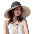 thumbnail image 2 of serony Chapeau de Pêcheur pour Femmes Randonnée Voyage Ajustable Protection Solaire Large Bord avec Corde Chapeaux Mode Seau Noir, 2 of 8