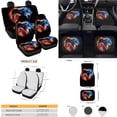 thumbnail image 4 of Yuyamidu Fire Wolf Car Seat Covers Full Set of 15 Starry Sky Car Floor Mats Steering Wheel Cover Seat Belt Cover Coaster Gear Shift Knob Cover Set, 4 of 6