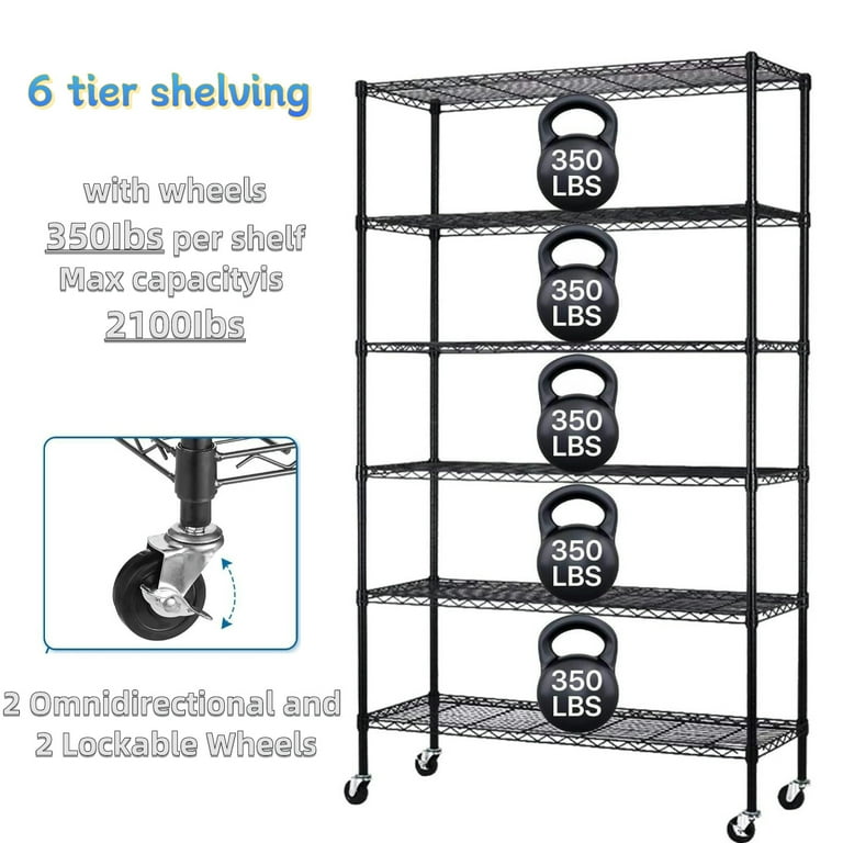 XF XINFENG 6 Tier Storage Shelves Adjustable Wire Shelving Heavy