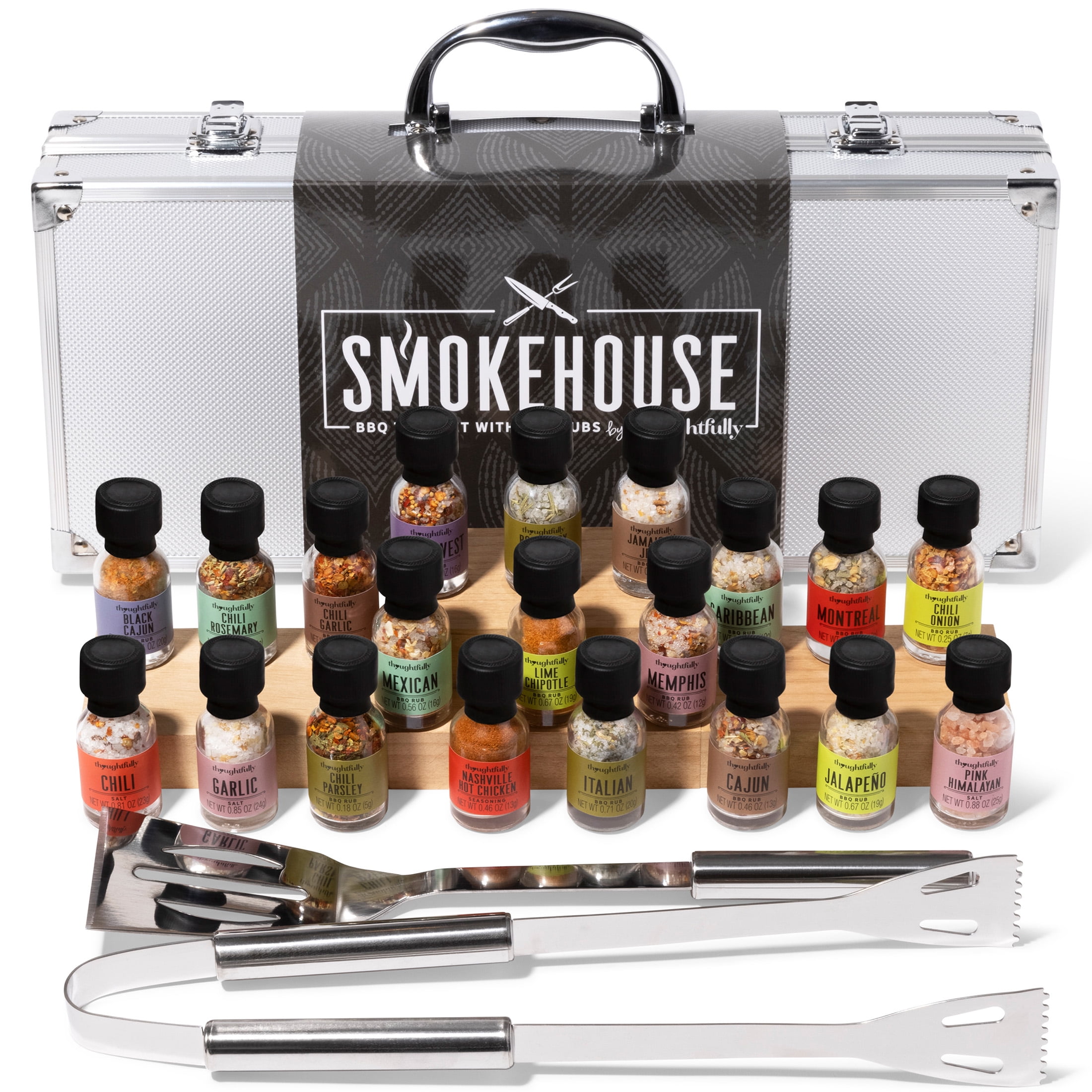 Smokehouse by Thoughtfully, BBQ Grilling Case and Rubs Gift Set