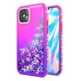 thumbnail image 3 of For Apple iPhone 13 Pro (6.1") Gradient Quicksand Glitter Flowing Liquid Floating Bling Diamond TPU Rubber Hybrid Phone Case Cover by Xpression [Pink / Purple], 3 of 9