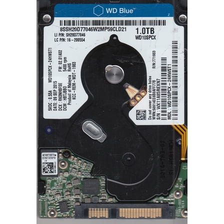 WD10SPCX-24HWST1, DCM HBTJBBO, Western Digital 1TB SATA 2.5 Hard Drive