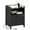 Black, variant on Black Nightstand Bedside Table with 3 Drawers & LED Lights & Charging Station, Modern End Side Table for Bedroom