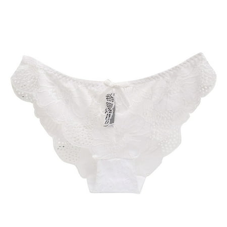 

iOPQO womens underwear Fashion Delicate Women Translucent Underwear Sheer Lace Tank Lace Underpant White XXL