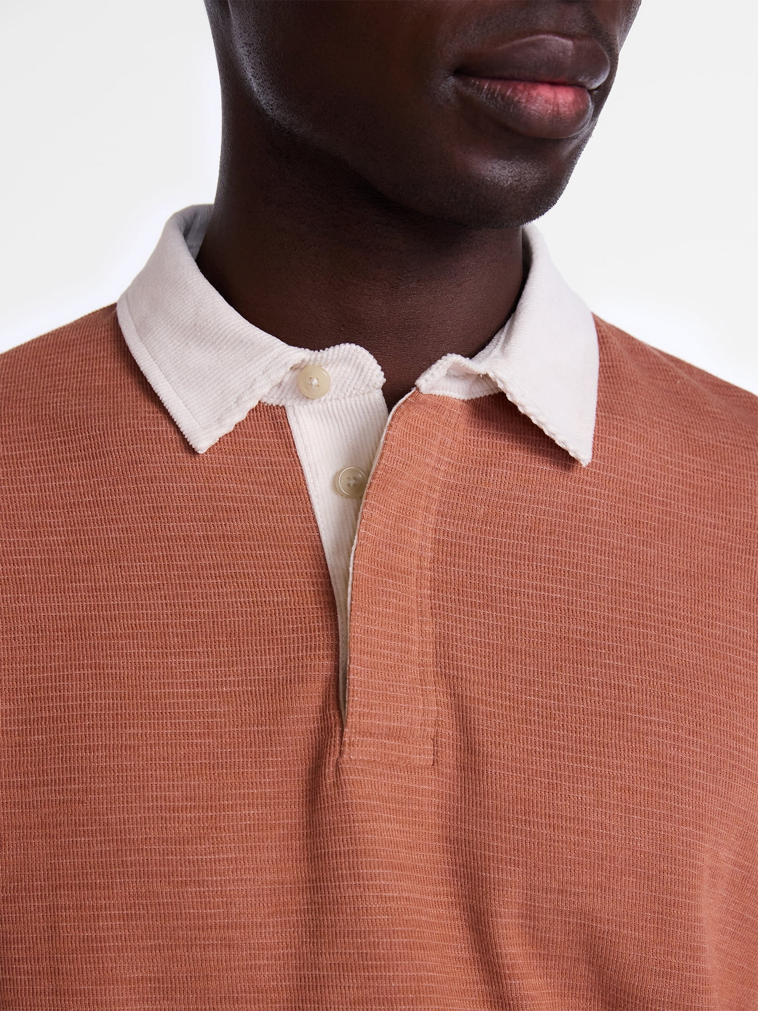 George Men's and Big Men's Rugby Shirt with Long Sleeve, Size S-6XB