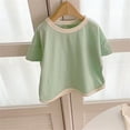 thumbnail image 2 of Gibobby blusas de vestir Niños formal Ropa de camiseta de manga corta de bloque de Color de retazos de algodón para bebés recién nacidos, niñas y niños(Aqua, 6-12 Meses), 2 of 4