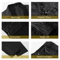 thumbnail image 3 of 3pcs Men Suit Jacquard Tuxedo Pants Kerchief Shawl Collar One Button Flap Pocket for Wedding Party Prom Celebration Men Fashion Attire, 3 of 8