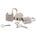 thumbnail image 3 of LOVIVER 3 Pieces Diamante Square Padlock with Key Travel Locker Set Pendant, 3 of 8
