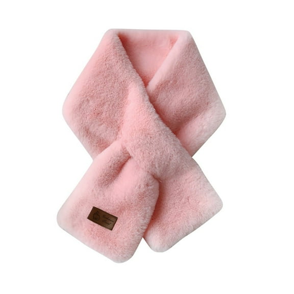 Susanny Womens Fluffy Outdoor Scarves Dressy Wedding Mini Short Travel Faux Fur Scarf Neck Fashion Cute for Women Hiking Winter Cozy Pink