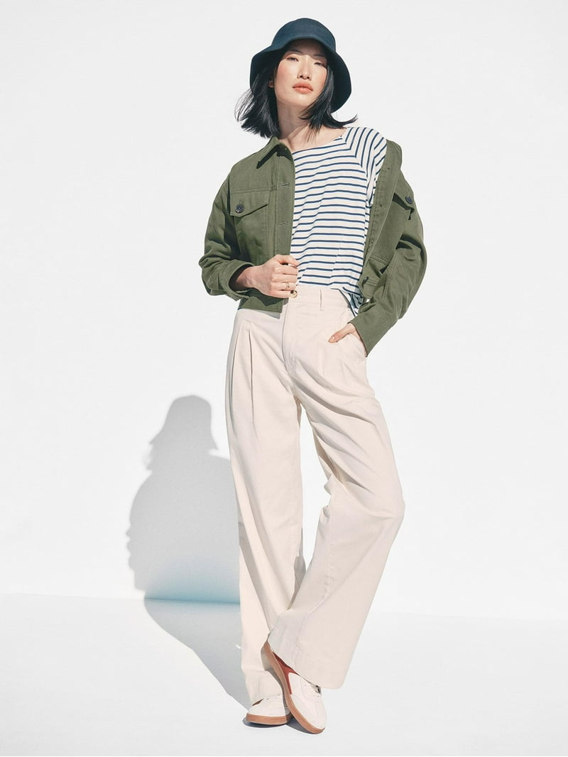 Free Assembly Women's Wide Leg Chino Pants, 31” Inseam