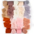 thumbnail image 6 of 3 Rolls Chiffon Ribbon, Frayed Fringe Silk Ribbon for Gift Wrapping, Handmade Ribbons for Floral Vase Decoration, Wedding, Birthday, Engagement, Bridal Shower 1.5''x5.5Yd /Roll, 6 of 8