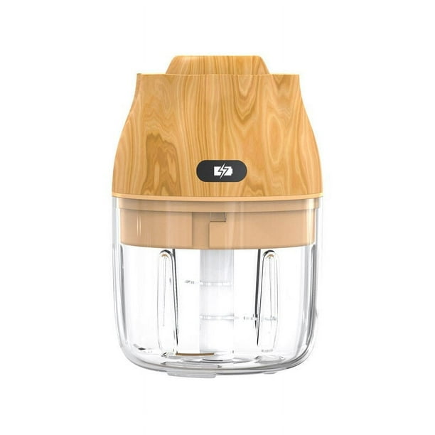 Picadora de carne eléctrica impermeable IPX5 de 250 ml y picadora de carne de grano de madera con hoja de acero inoxidable, adecuada para cocina y picadora de carne avanzada para verduras y frutas