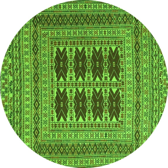 Ahgly Company Indoor Round Southwestern Green Country Area Rugs, 6' Round