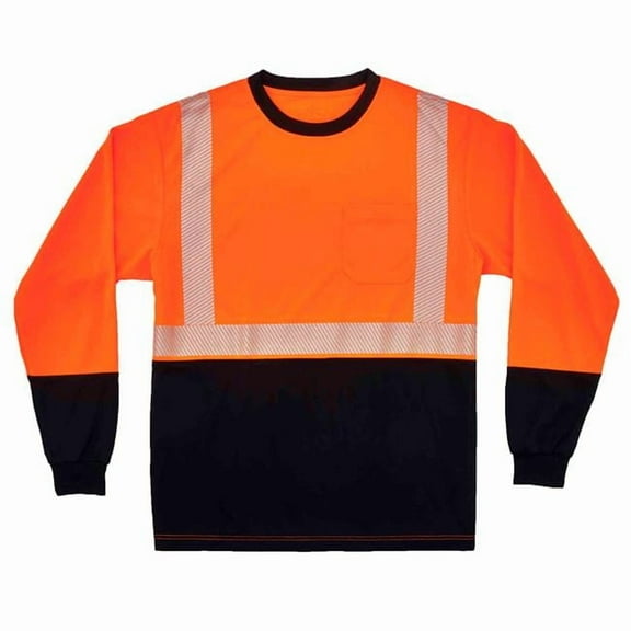 Ergodyne B3178096 GloWear 8281BK Hi-Vis Performance Long Sleeve T-Shirt - Class 2 - Long-10XL - Orange