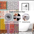 thumbnail image 2 of Boho Patchwork Shower Curtains for Bathroom Bohemian Style Stitching Colorful Floral Vintage Retro Shower Curtains Bathtubs Waterproof Fabric Curtain Set Decor with 12 Hooks 72x84 Inches, 2 of 5