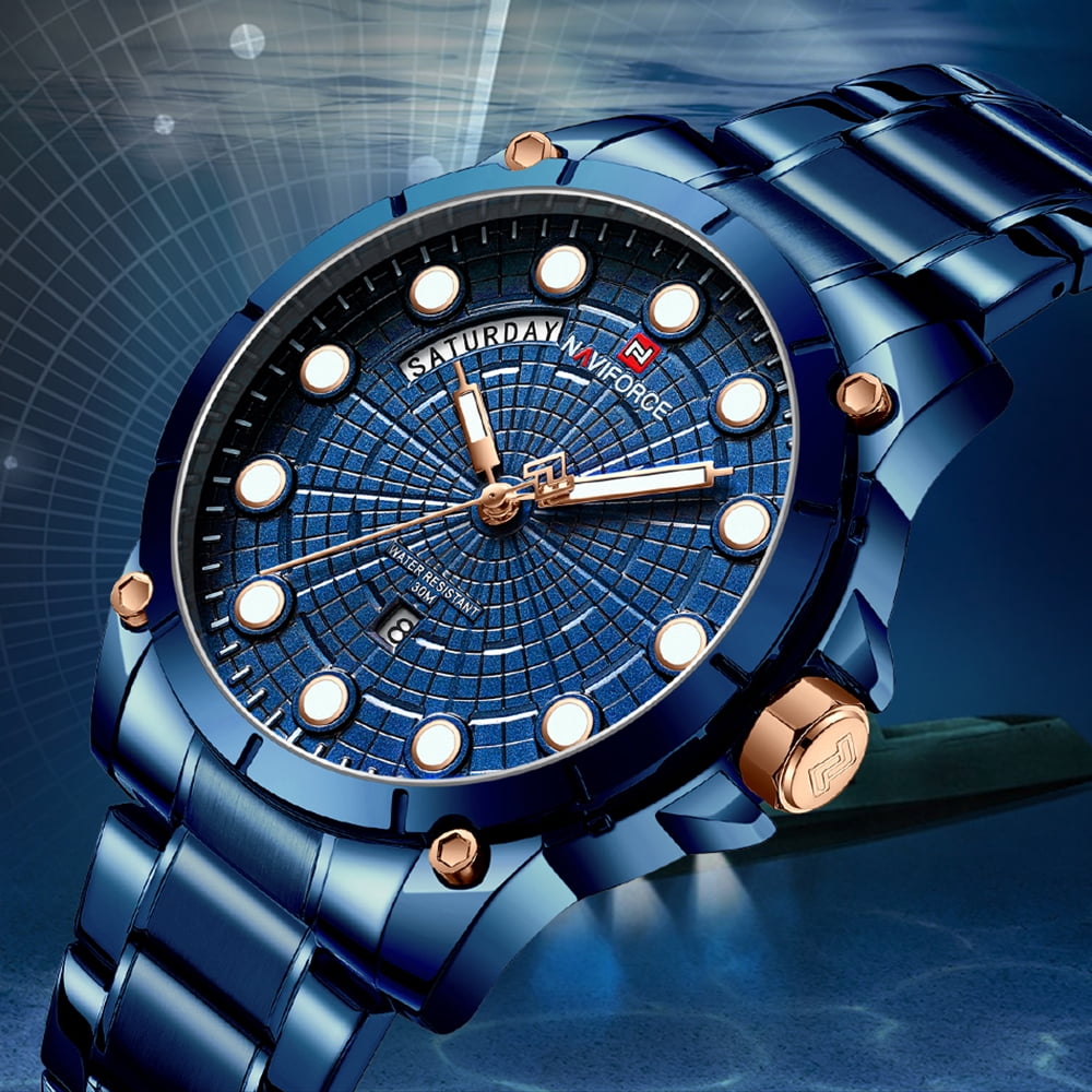 NAVIFORCE NF9152 Men Brand Quartz Watch Luminous Fashion Casual Outdoor Sports Male Waterproof Wristwatch Relogio Masculino with Gift Box Walmart