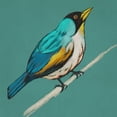 thumbnail image 2 of Zarris, Chariklia 15x15 White Modern Wood Framed Museum Art Print Titled - Winged Sketch II on Teal, 2 of 4
